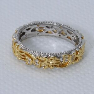 .925 Sterling Silver and Goldtone Wedding Band